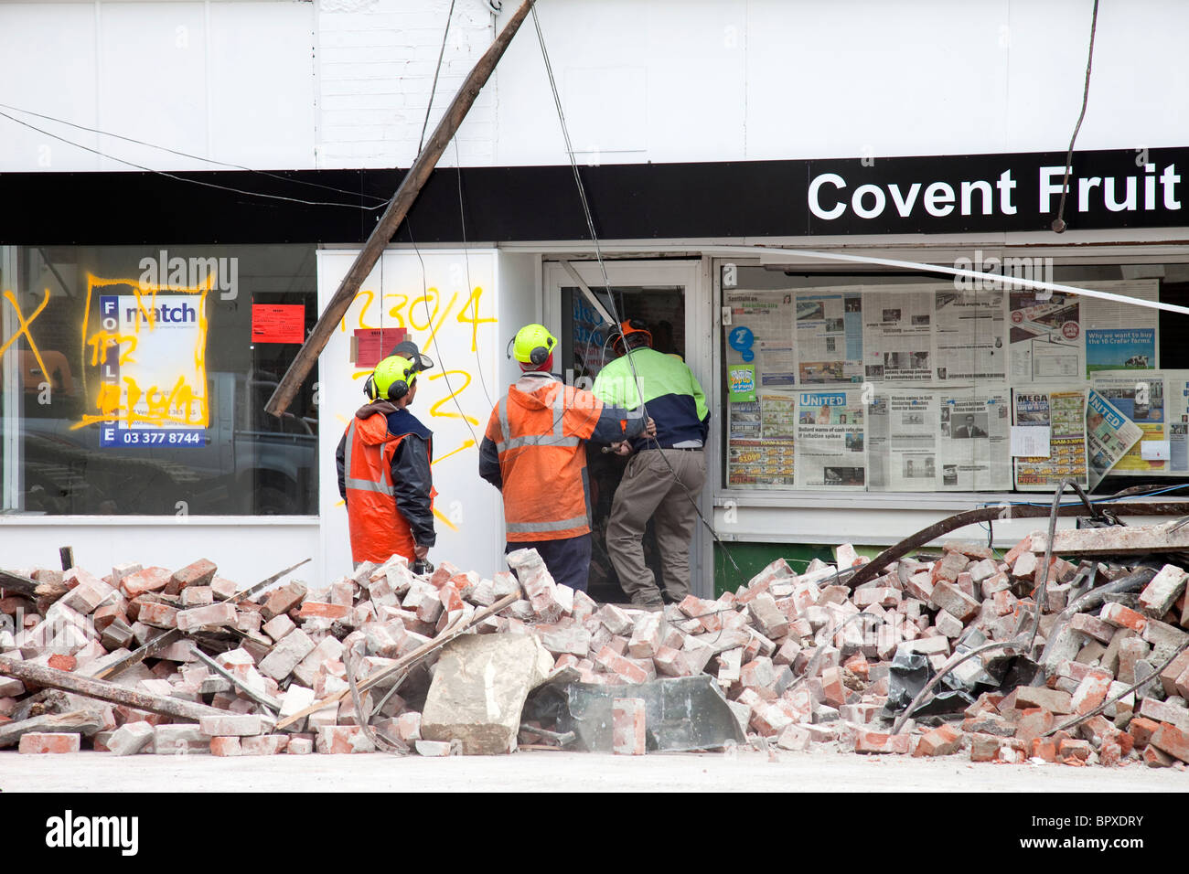 Earthquake Damage Christchurch New Zealand. A Powerful Earthquake struck Christchurch on Friday 03. 09. 10 Stock Photo