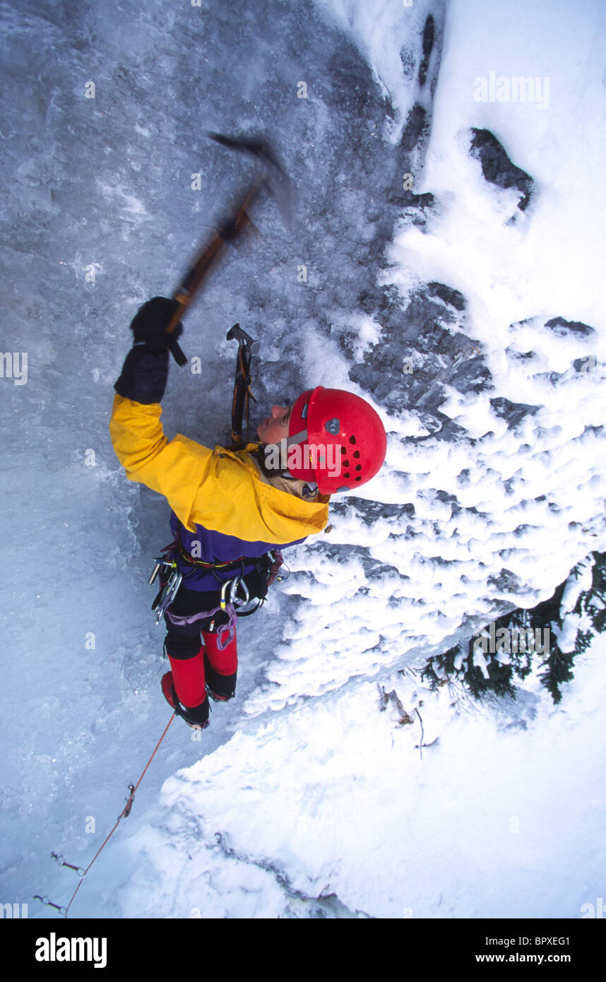Ice climbing, Hyalite Canyon, Montana Stock Photo Alamy