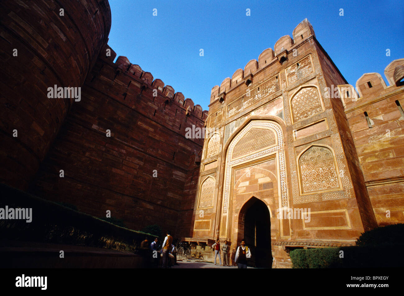 Agra India Fort Entrance Stock Photo
