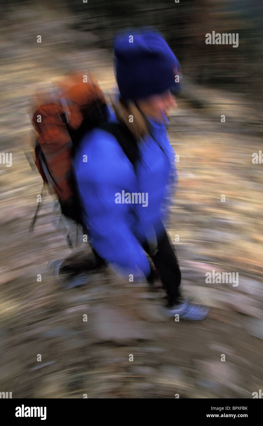 Woman hiking on a trail near Estes Park, Colorado Stock Photo Alamy