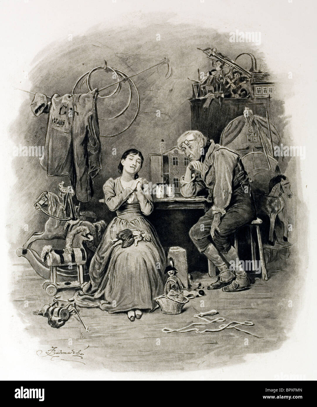 Caleb Plummer And His Blind Daughter From The Cricket And The Hearth Stock Photo Alamy