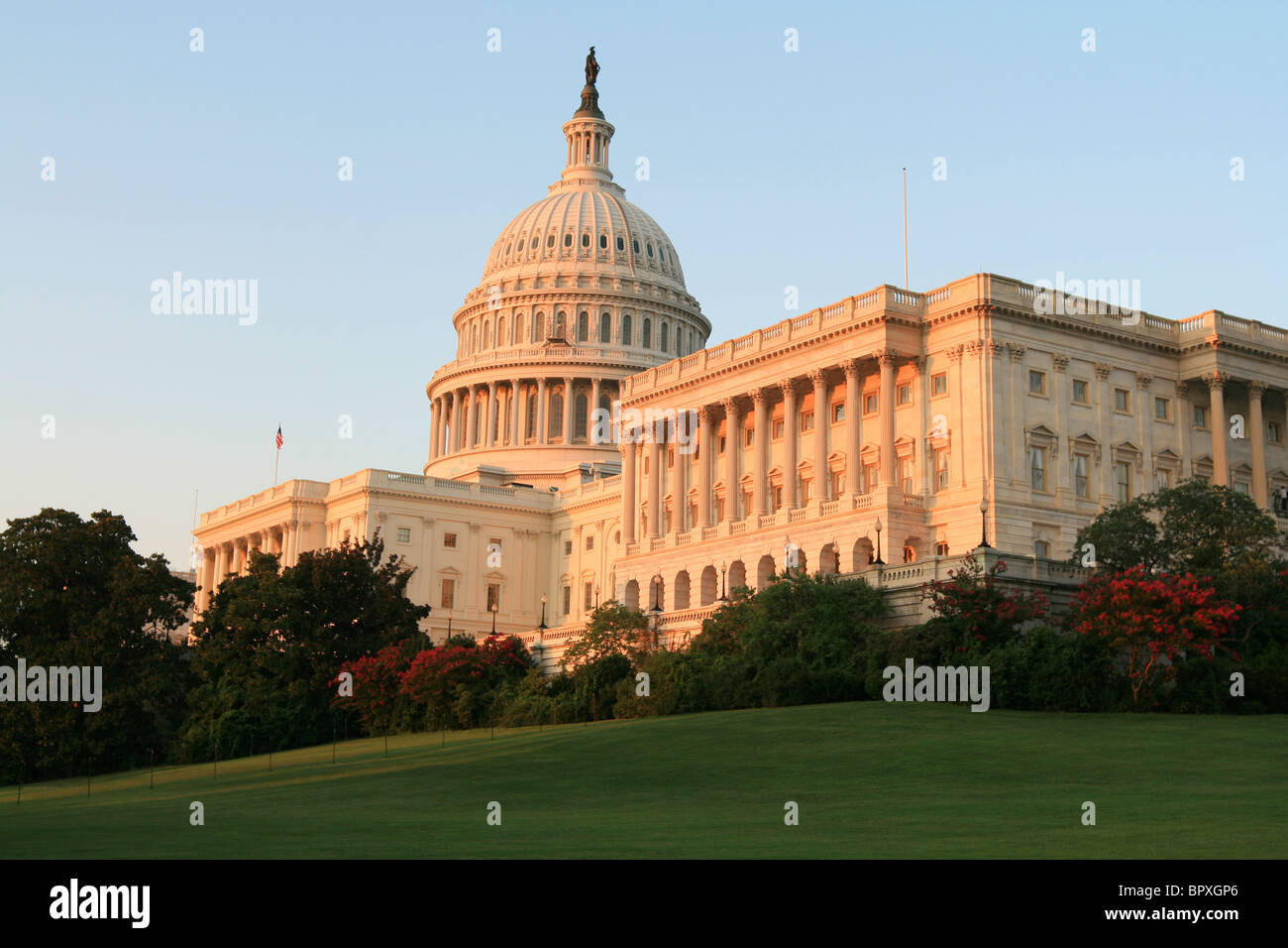 Sunset on the US Capitol, Washington DC Stock Photo