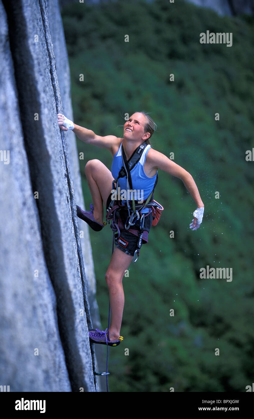 A woman rock climbing Stock Photo Alamy