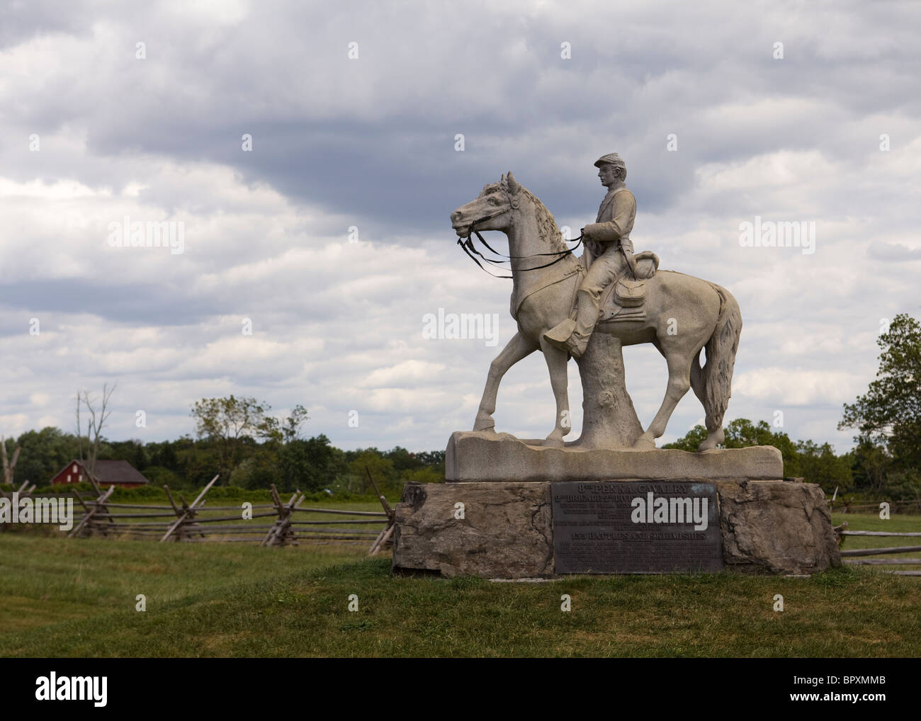 American Civil War Monument Calvary Soldier On Horseback Gettysburg 