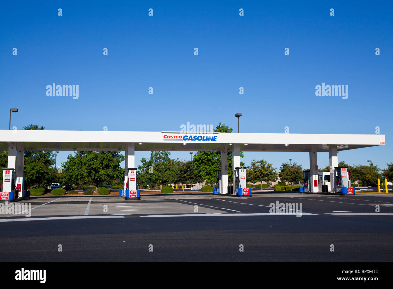 A Costco gasoline station in Modesto California Stock Photo