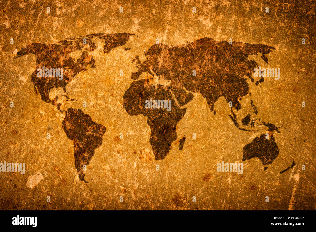 Old grunge world map on canvas Stock Photo - Alamy