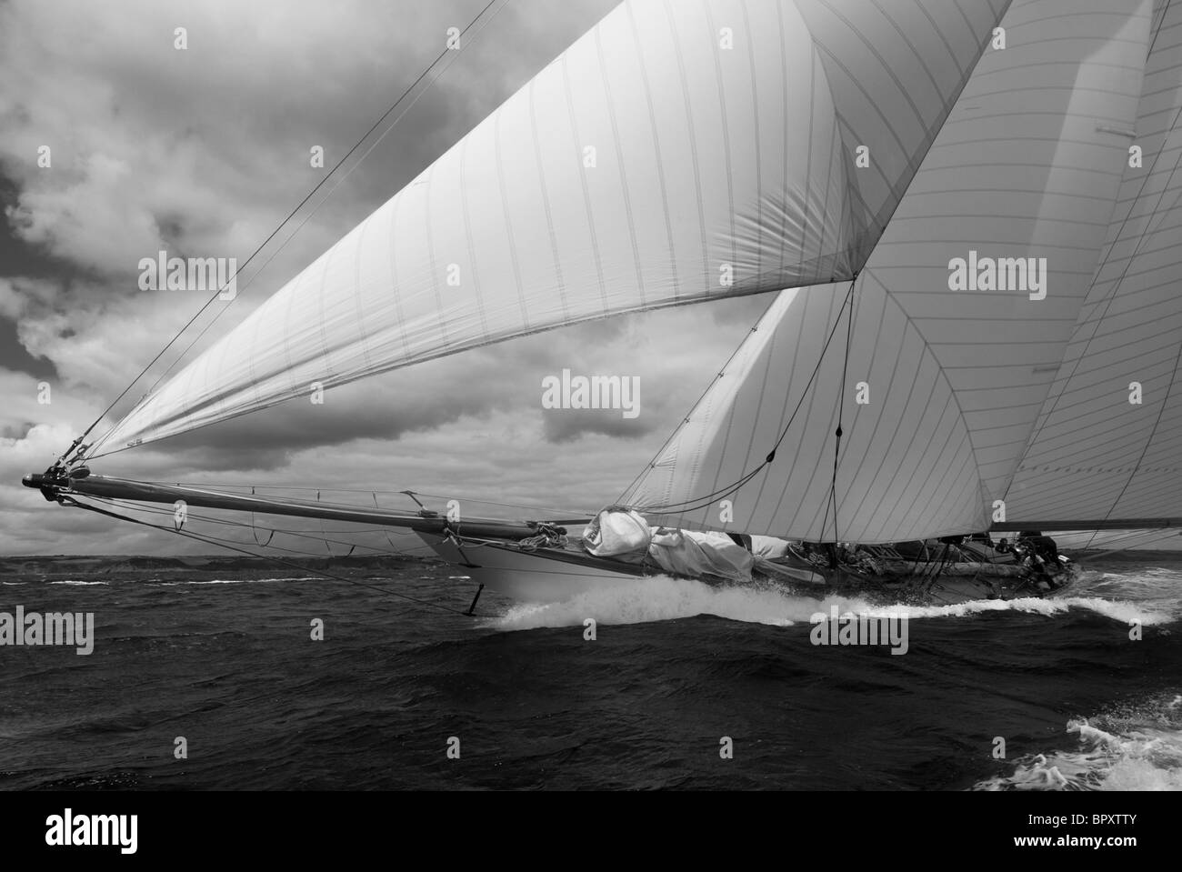 Classic yacht 'Mariquita' Sailing in the English Channel off Falmouth