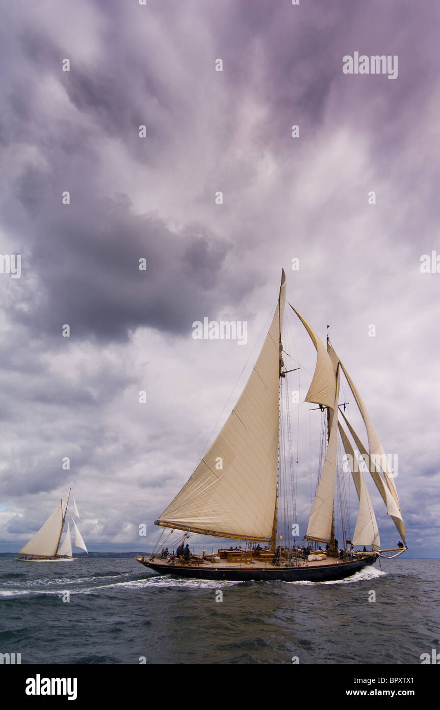 Classic yacht 'Mariette of 1915' Sailing in the English Channel off