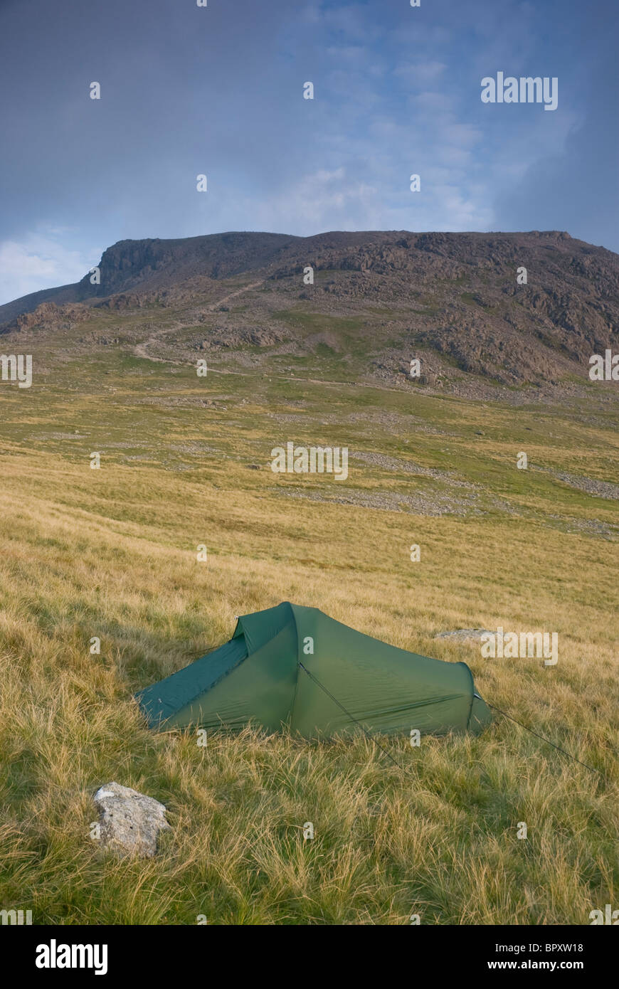 Wild camping next to Scafell Pike, Lake District, Cumbria Stock Photo