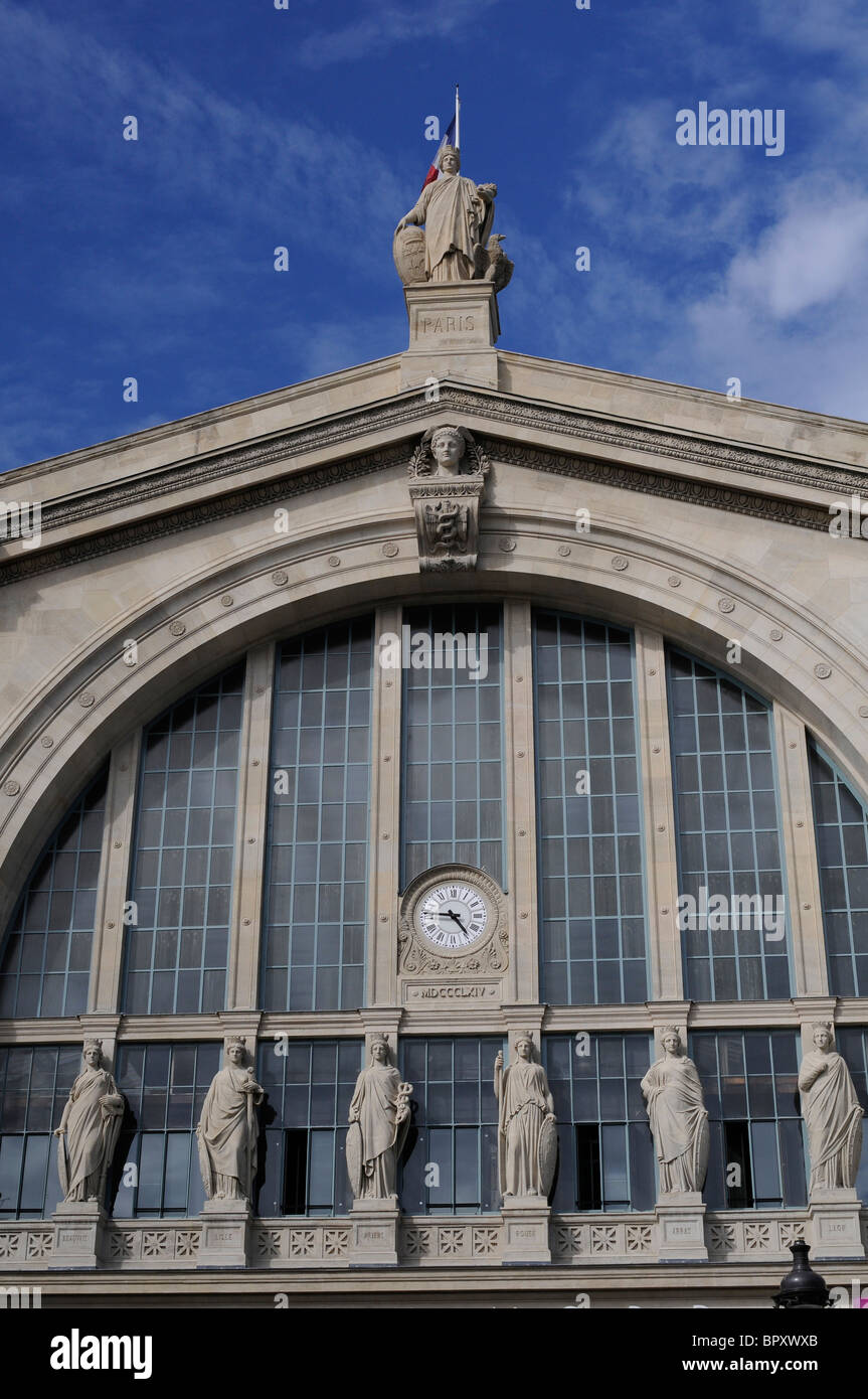 Facade of the main north train station - Gare du Nord - in Paris ...