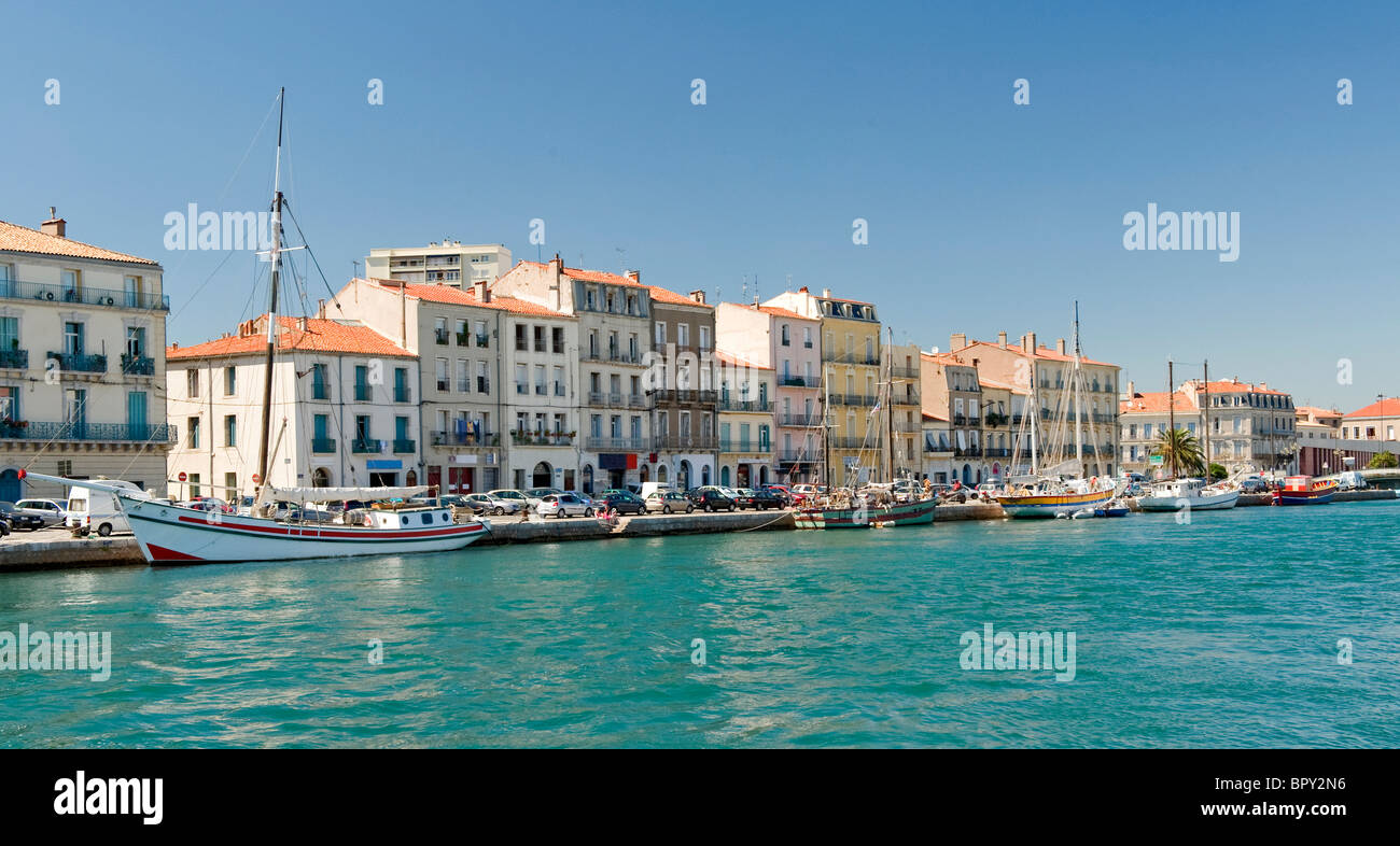Sete Harbor Quayside in South Eastern France Stock Photo