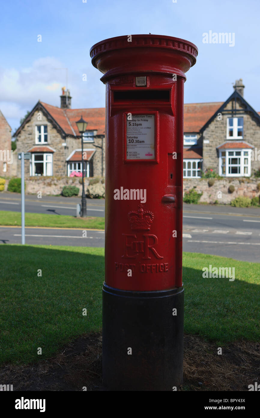 Post office box in Bamburgh on the east coast of Northumberland ...