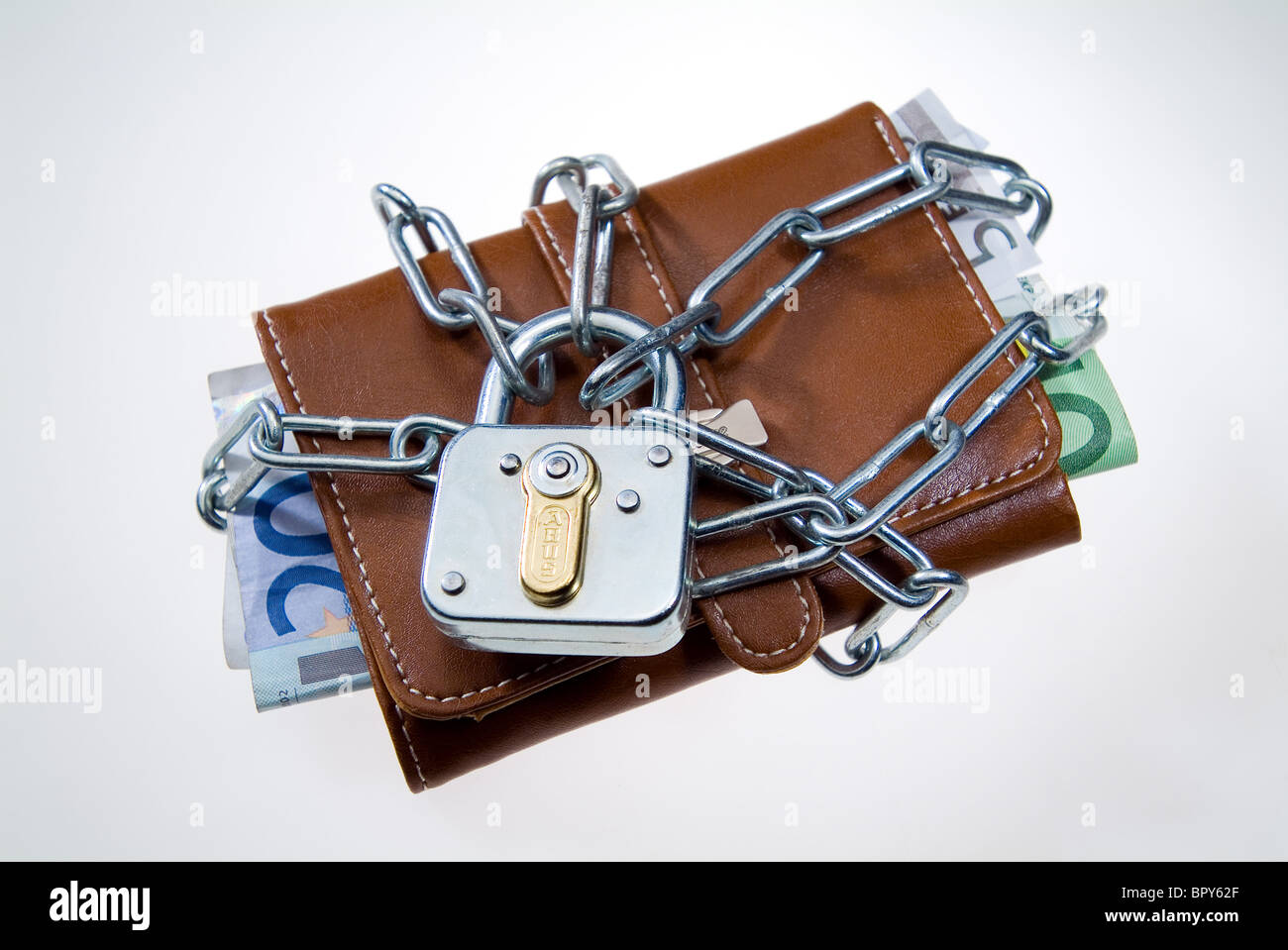 Wallet with a lock Stock Photo