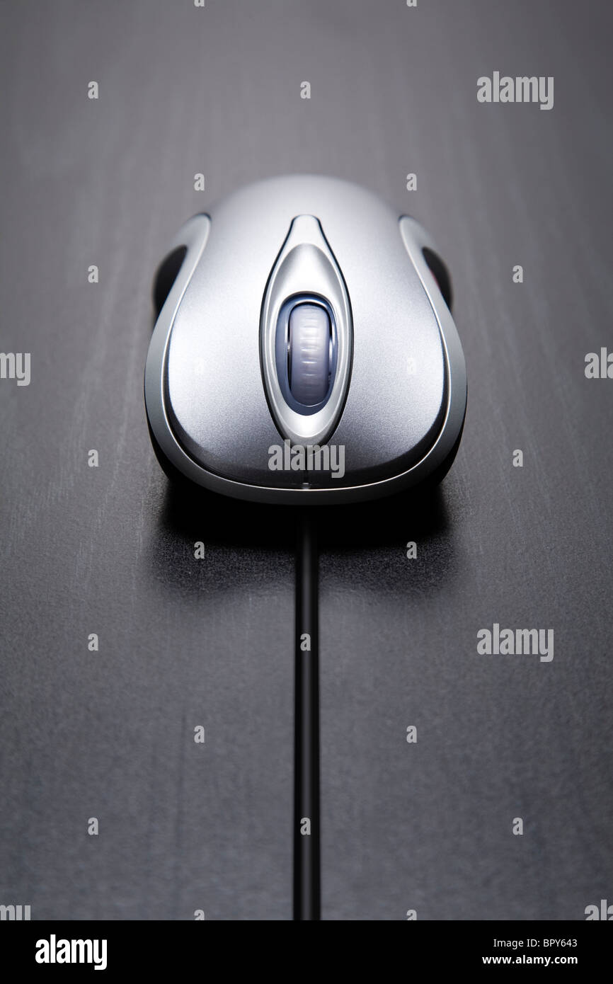 Metallic color computer mouse with a long cord Stock Photo Alamy