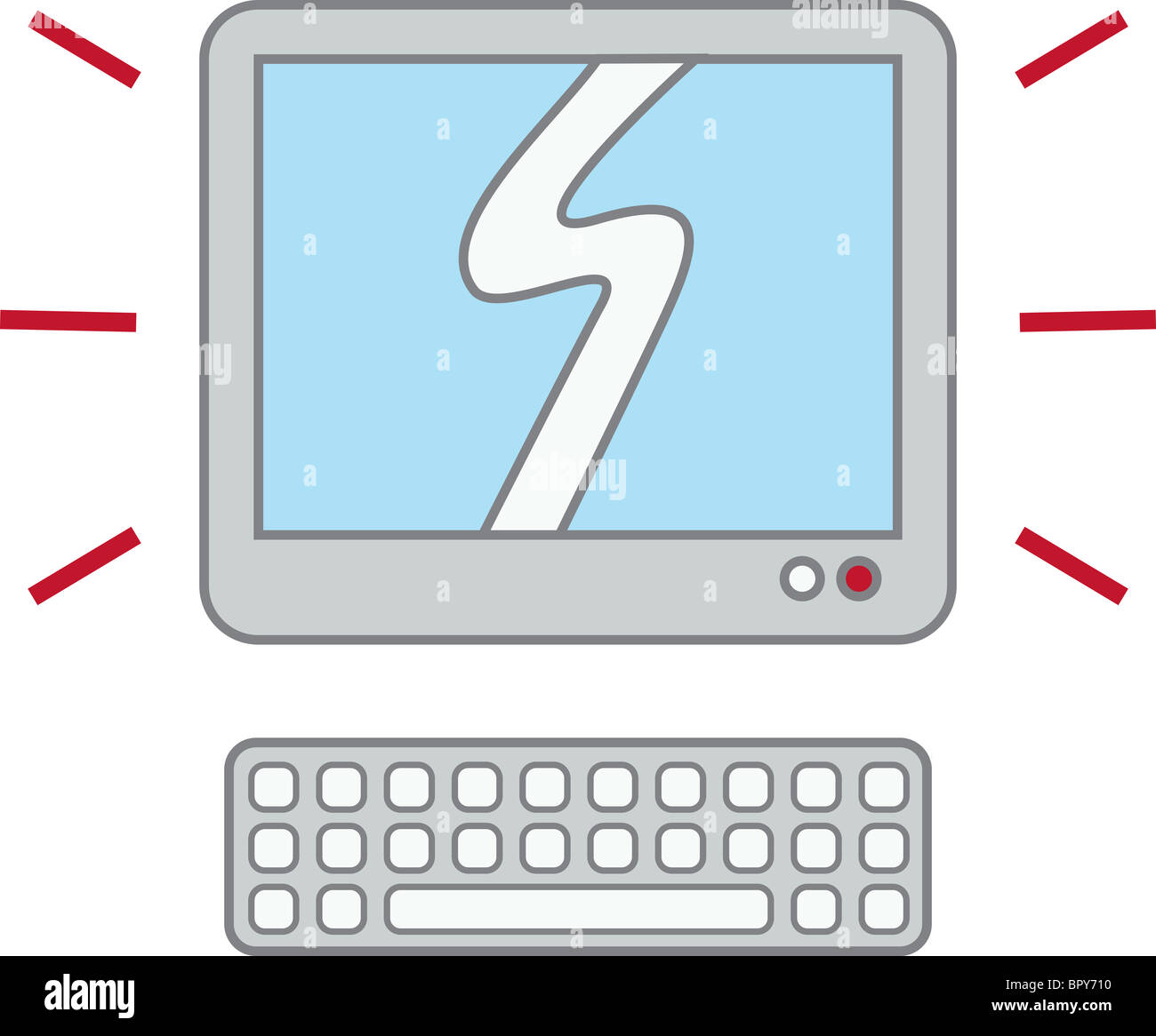 A computer monitor giving off radiation emissions Stock Photo Alamy