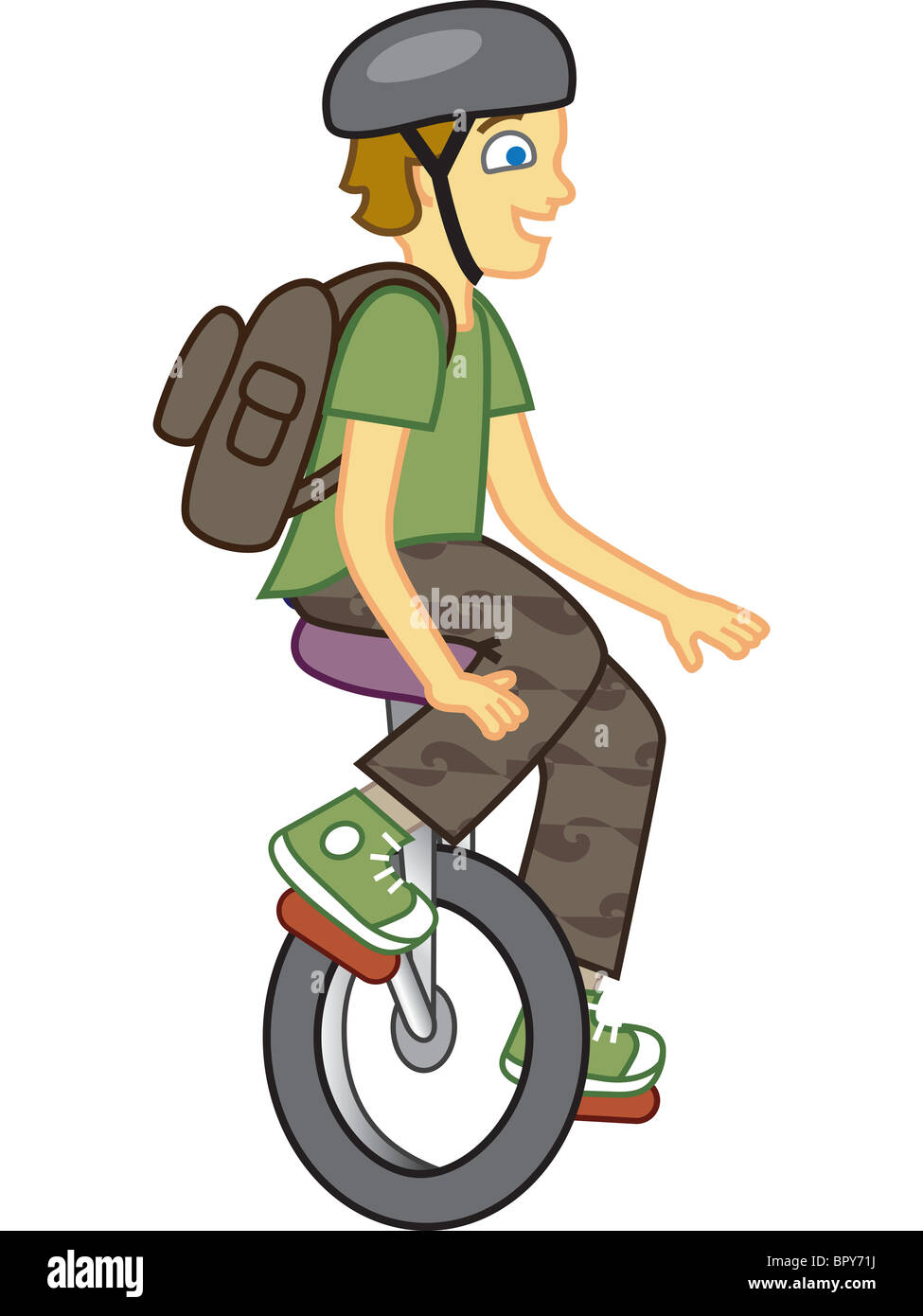 A boy on a unicycle Stock Photo Alamy