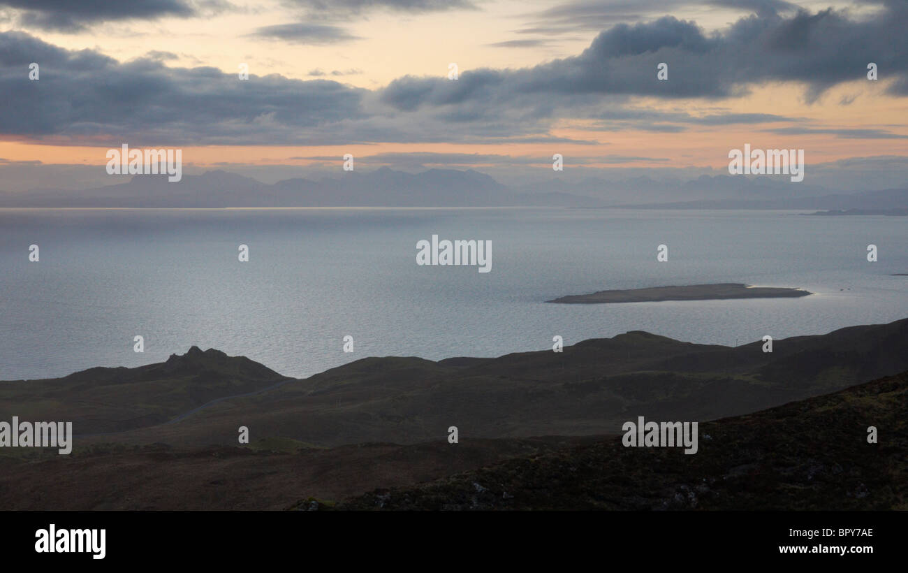 Mainland Scotland viewed from the Isle of Skye at dawn Stock Photo