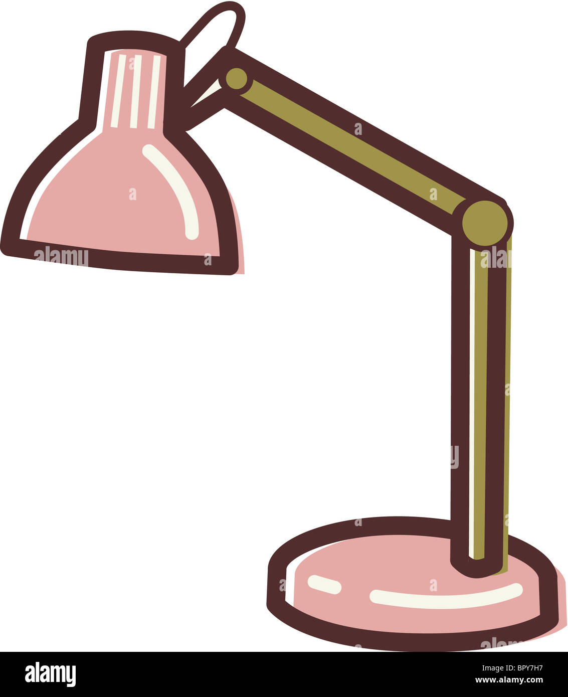 Illustration of a pink desk lamp Stock Photo