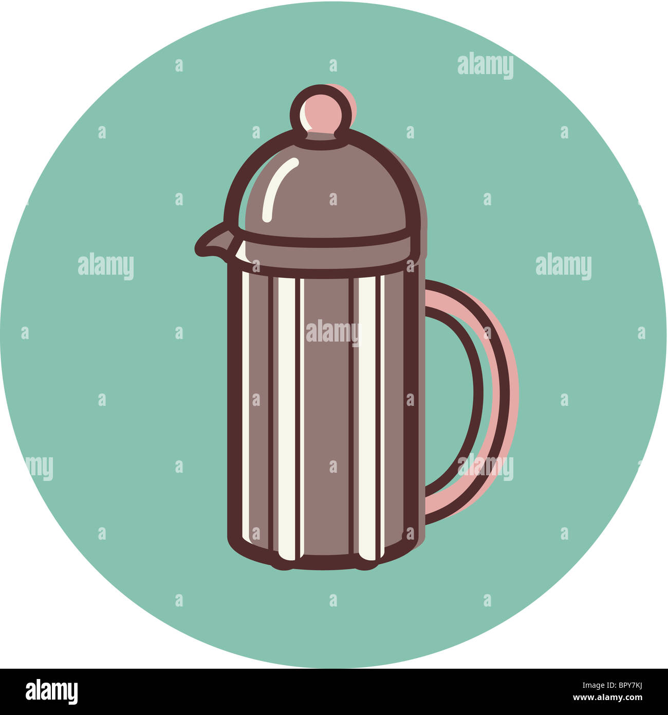 Illustration of a coffee press Stock Photo Alamy