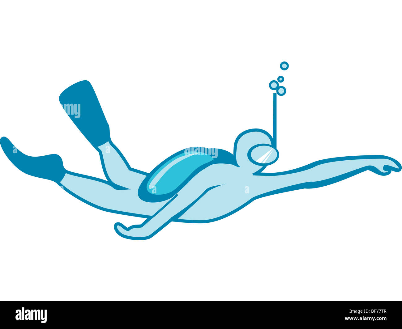 Illustration of a scuba diver Stock Photo