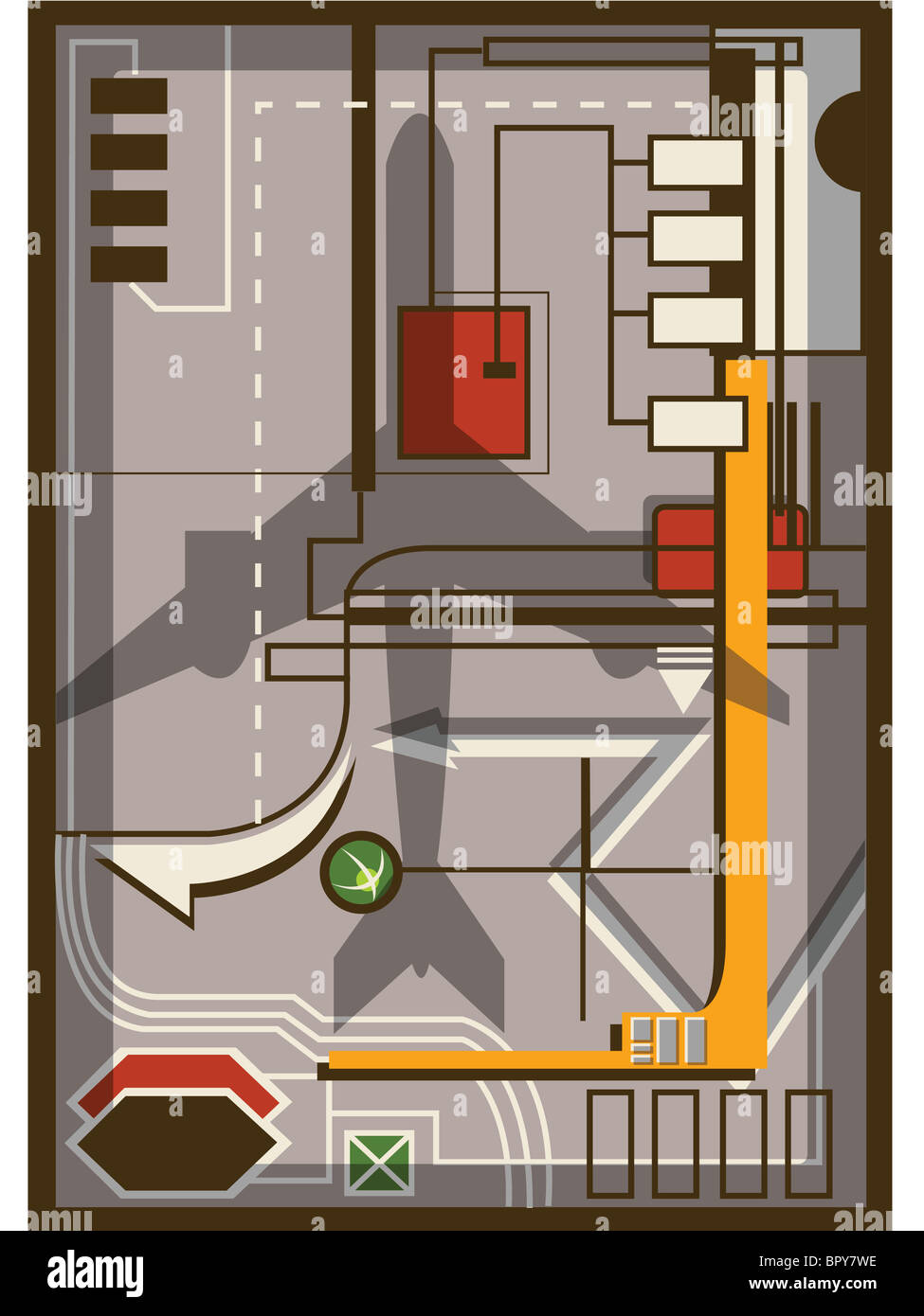 Transportion Layout Design An illustration of a transportation plan Stock Photo - Alamy