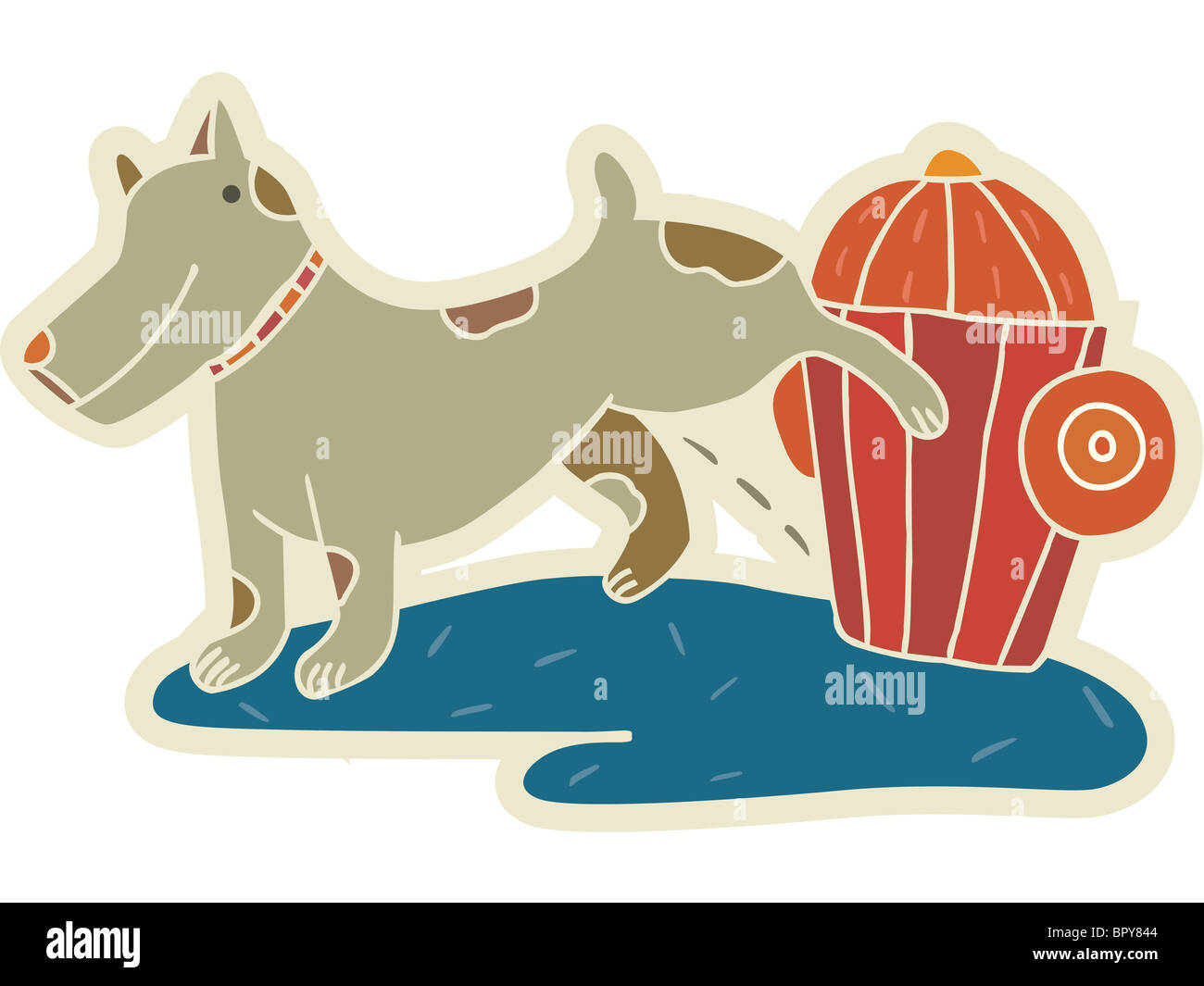 A male dog peeing on a fire hydrant Stock Photo Alamy