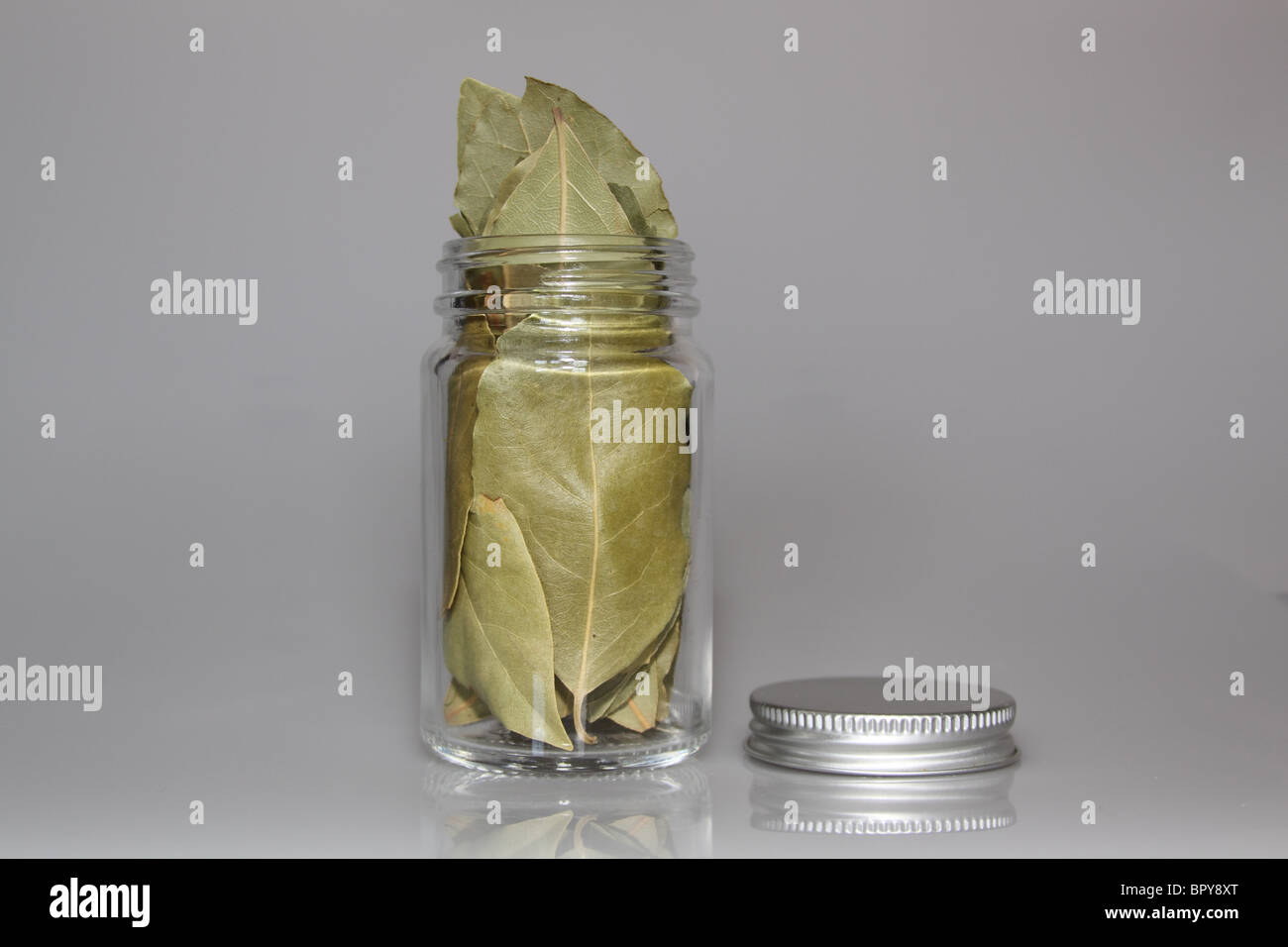 Open jar with bay leaves inside hires stock photography and images Alamy