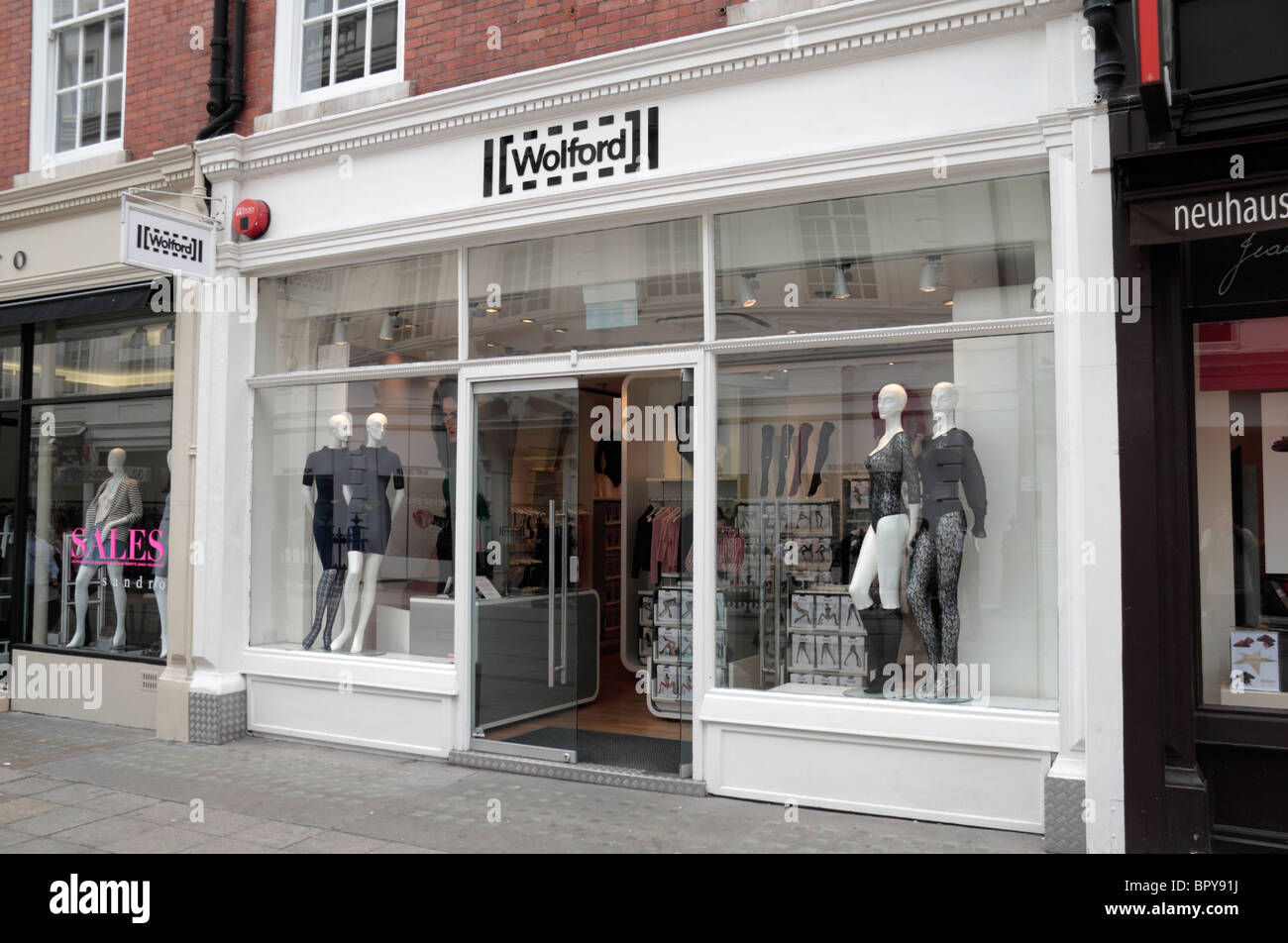 Shop front of the Wolford Partner Boutique on South Molton Street, London, UK Stock Photo