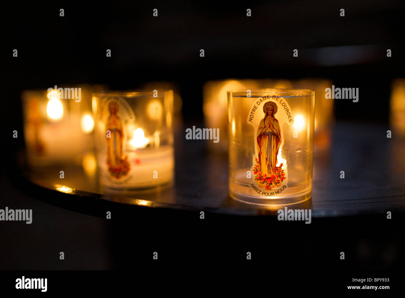 Votive candles in a catholic church in France Stock Photo Alamy