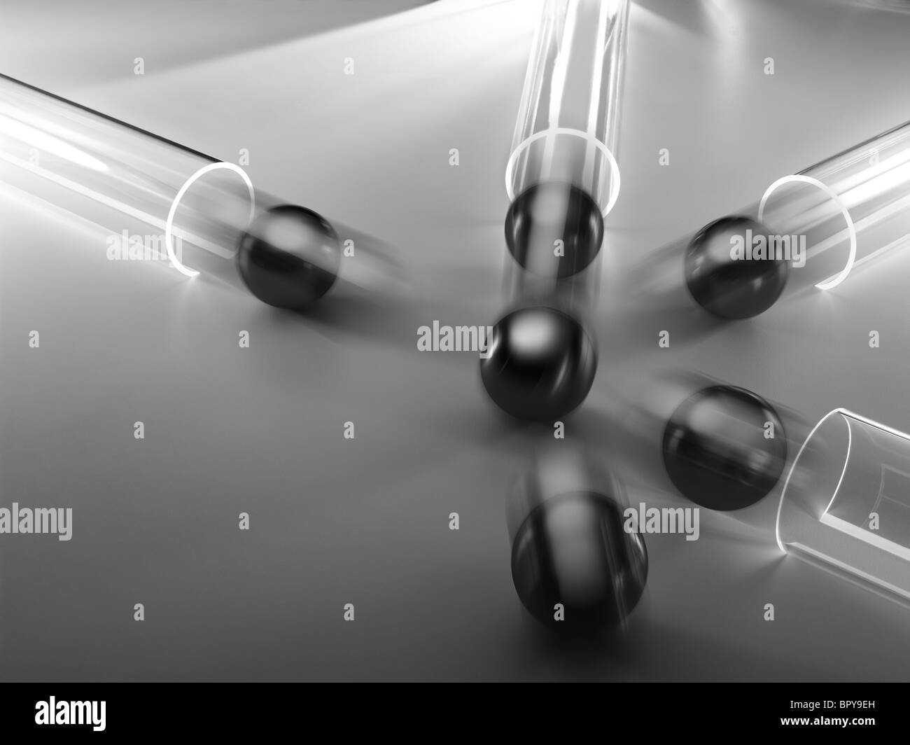 Moving black metal ball Stock Photo Alamy