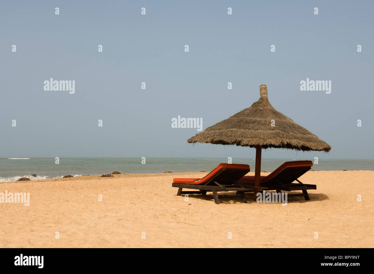 beach, Saly-Portugal, Petit Côte, Senegal Stock Photo