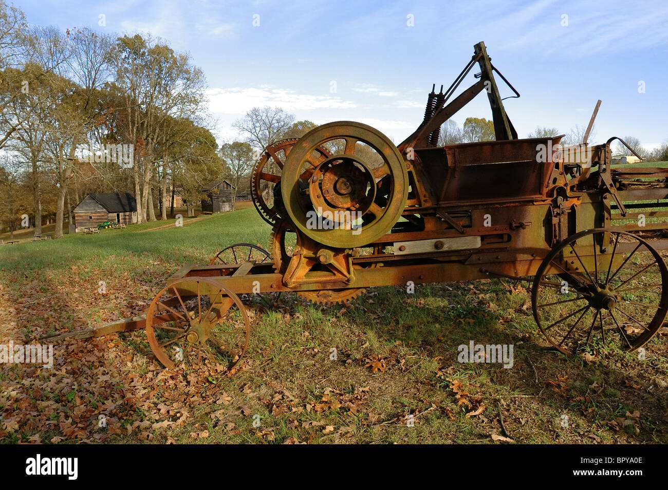 Old farming implement, Historic Collinsville, Southside, TN. Stock Photo