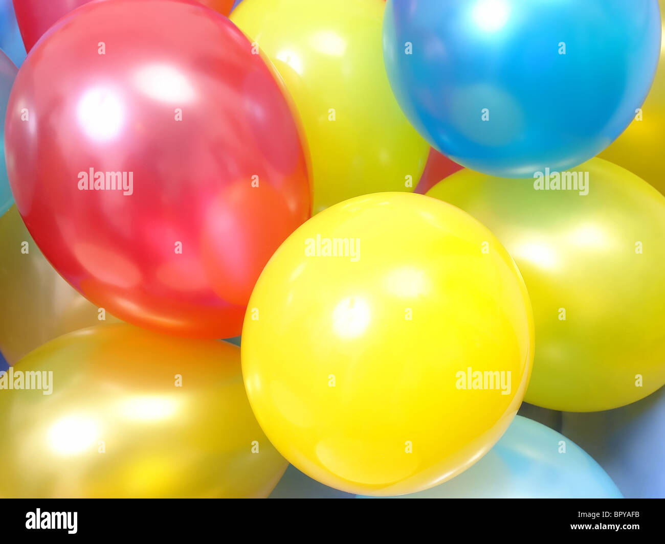 Background of various colorful party balloons Stock Photo