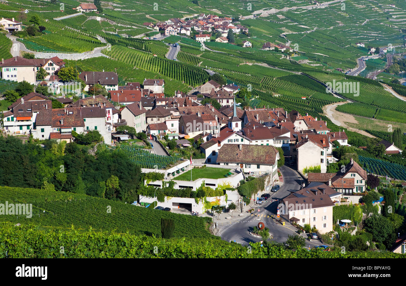 The Village of Riex, Switzerland Stock Photo