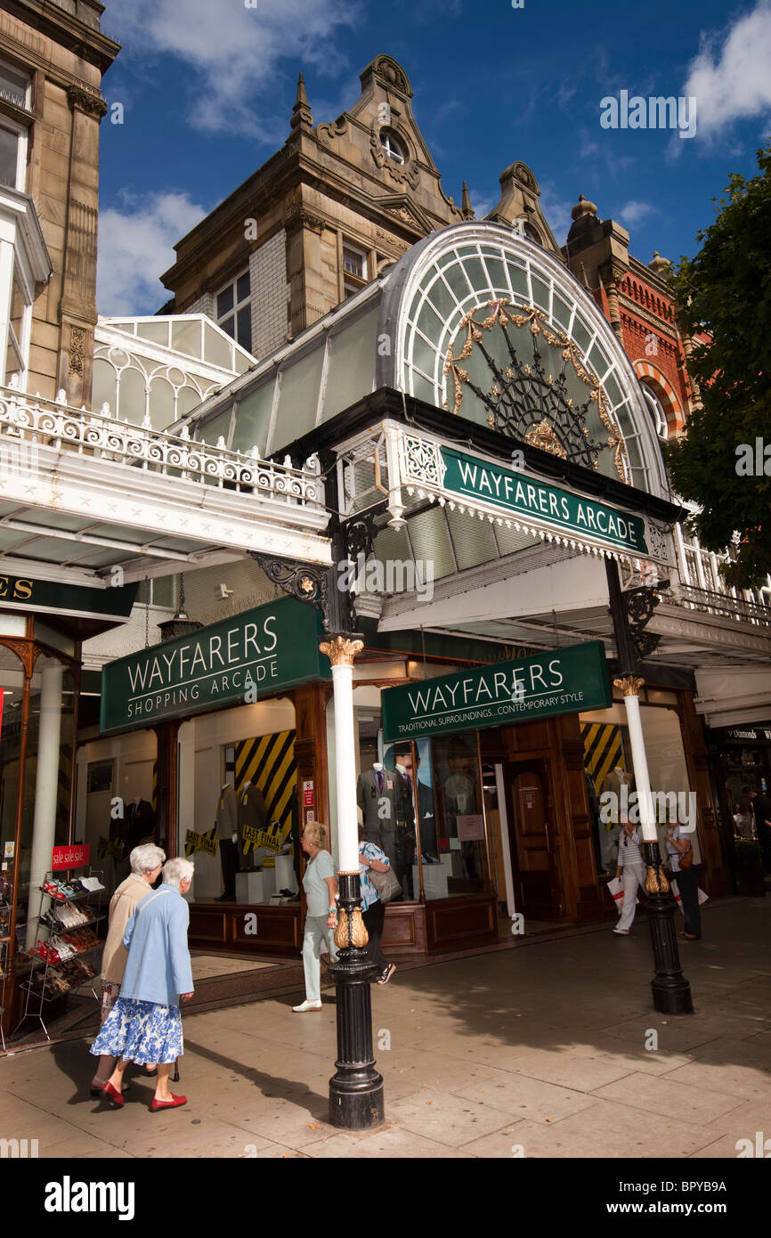 UK, England, Merseyside, Southport, Lord Street, Wayfarers Arcade cast iron entrance canopy Stock Photo