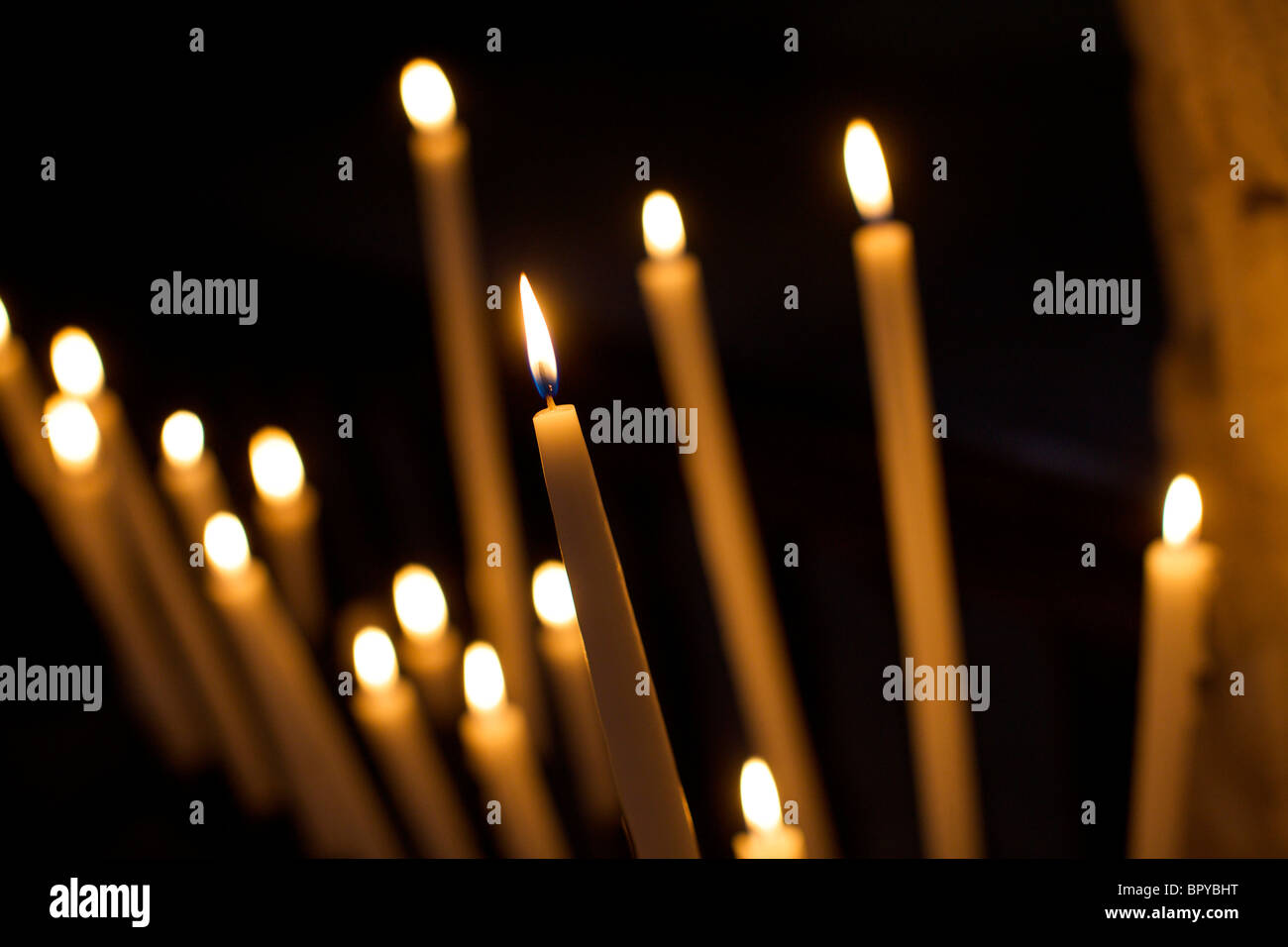 Votive candles in a catholic church in France Stock Photo Alamy