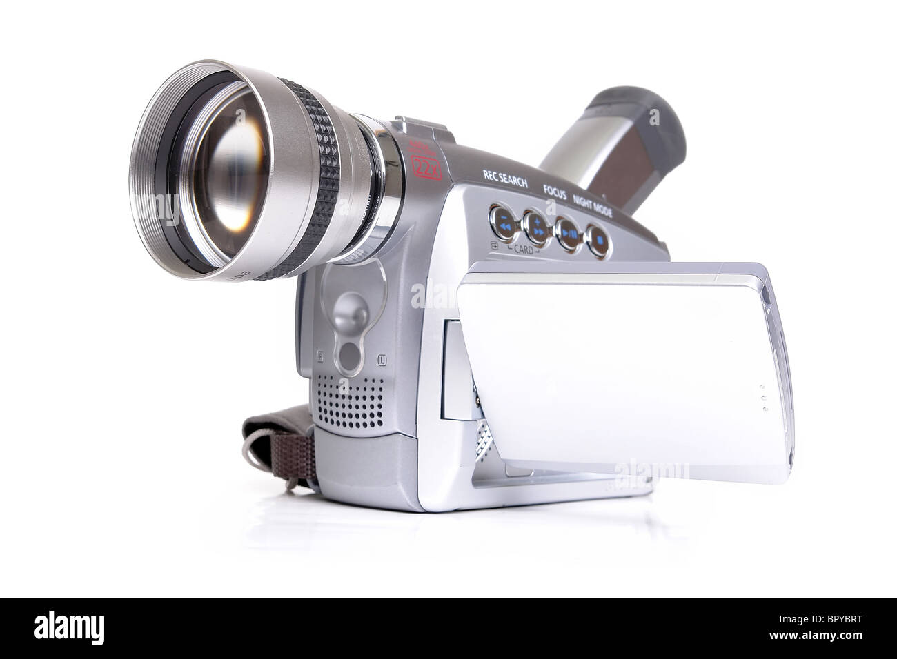 Portable camcorder over white background Stock Photo Alamy