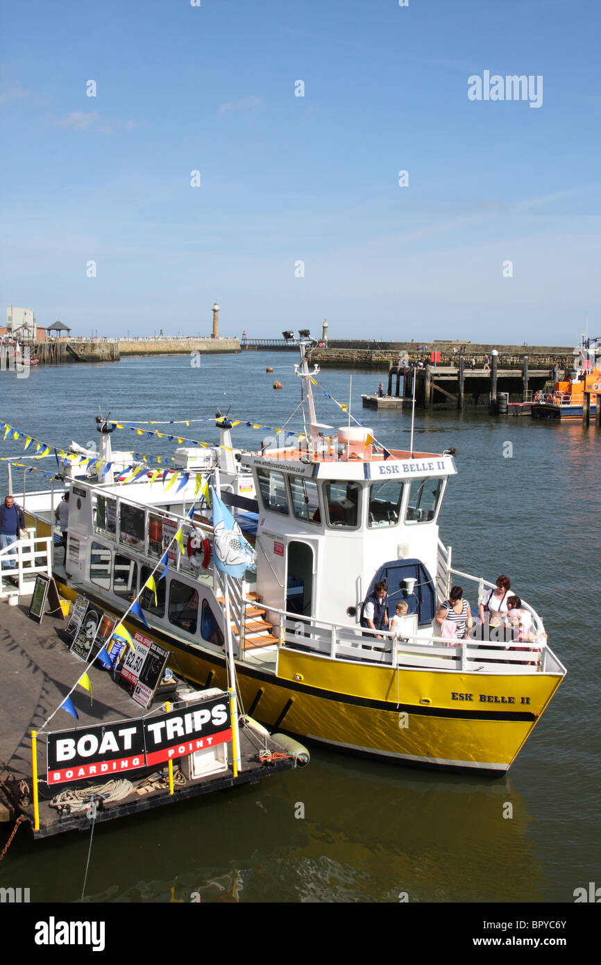 Boat trips at Whitby, North Yorkshire. Stock Photo
