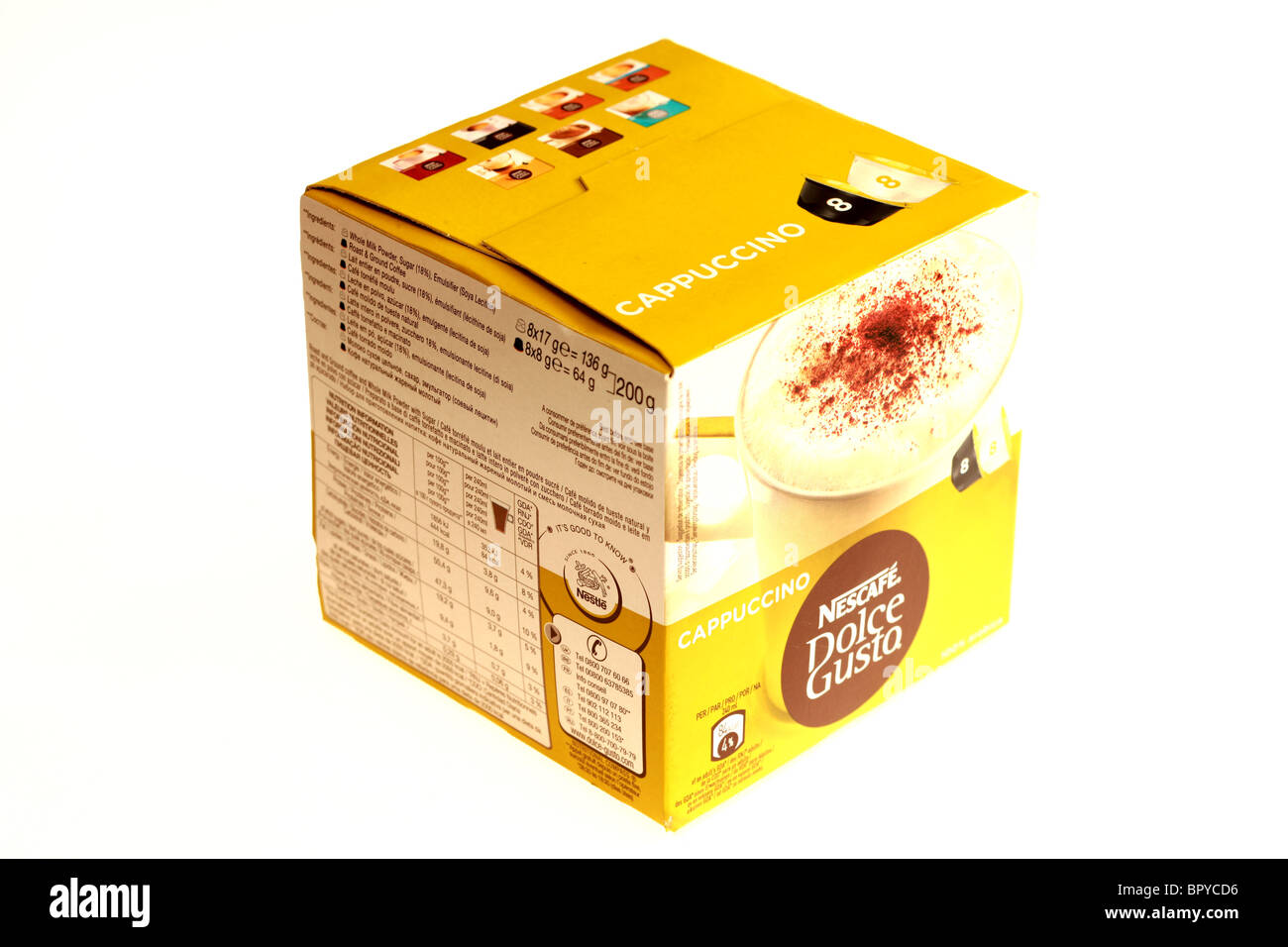 box of nescafe Dolce gusto coffee pods cappuccino cut out white background  copy space Stock Photo - Alamy