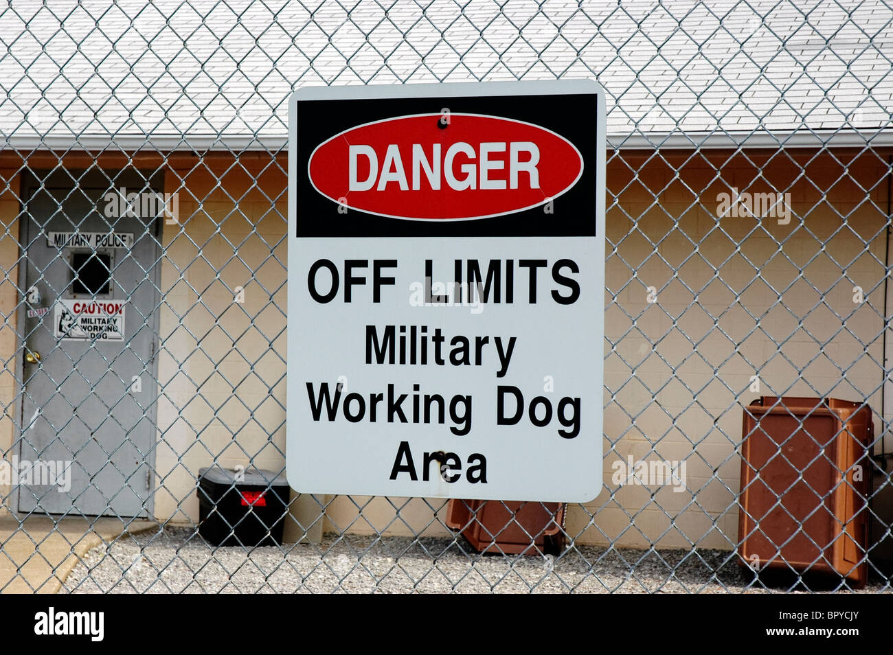 Fort Campbell Tennessee/Kentucky military police working dog training area Stock Photo