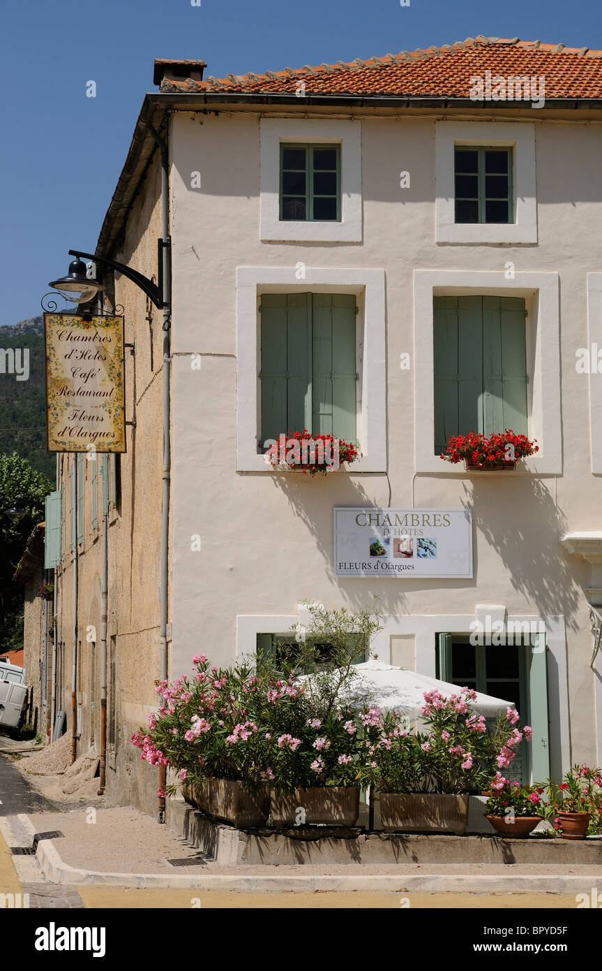 Hotel accommadation in Olargues a medieval village in the High Languedoc Regional National Park southern France Stock Photo