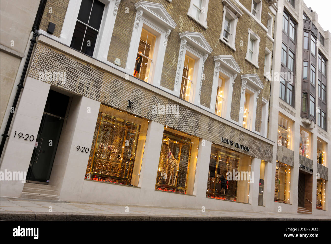Recently revamped flagship store of Louis Vuitton in New Bond Street Stock Photo -