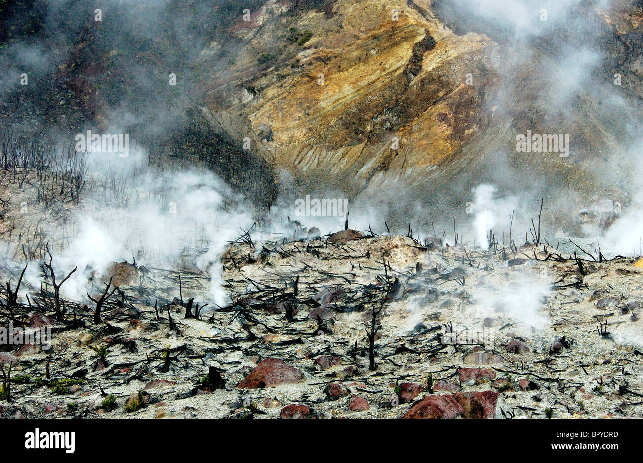 volcanic mount galunggung in west java Indonesia Stock Photo
