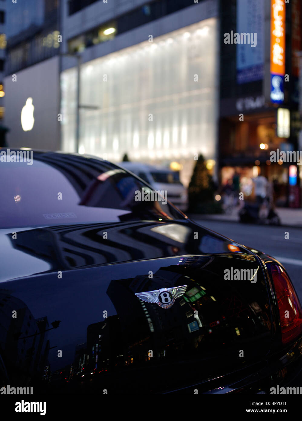 Neon of lights of Ginza, Tokyo's prestigious and expensive shopping