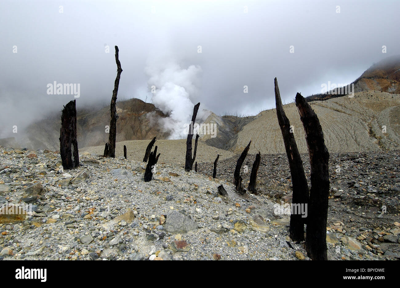 volcanic mount galunggung in west java Indonesia Stock Photo