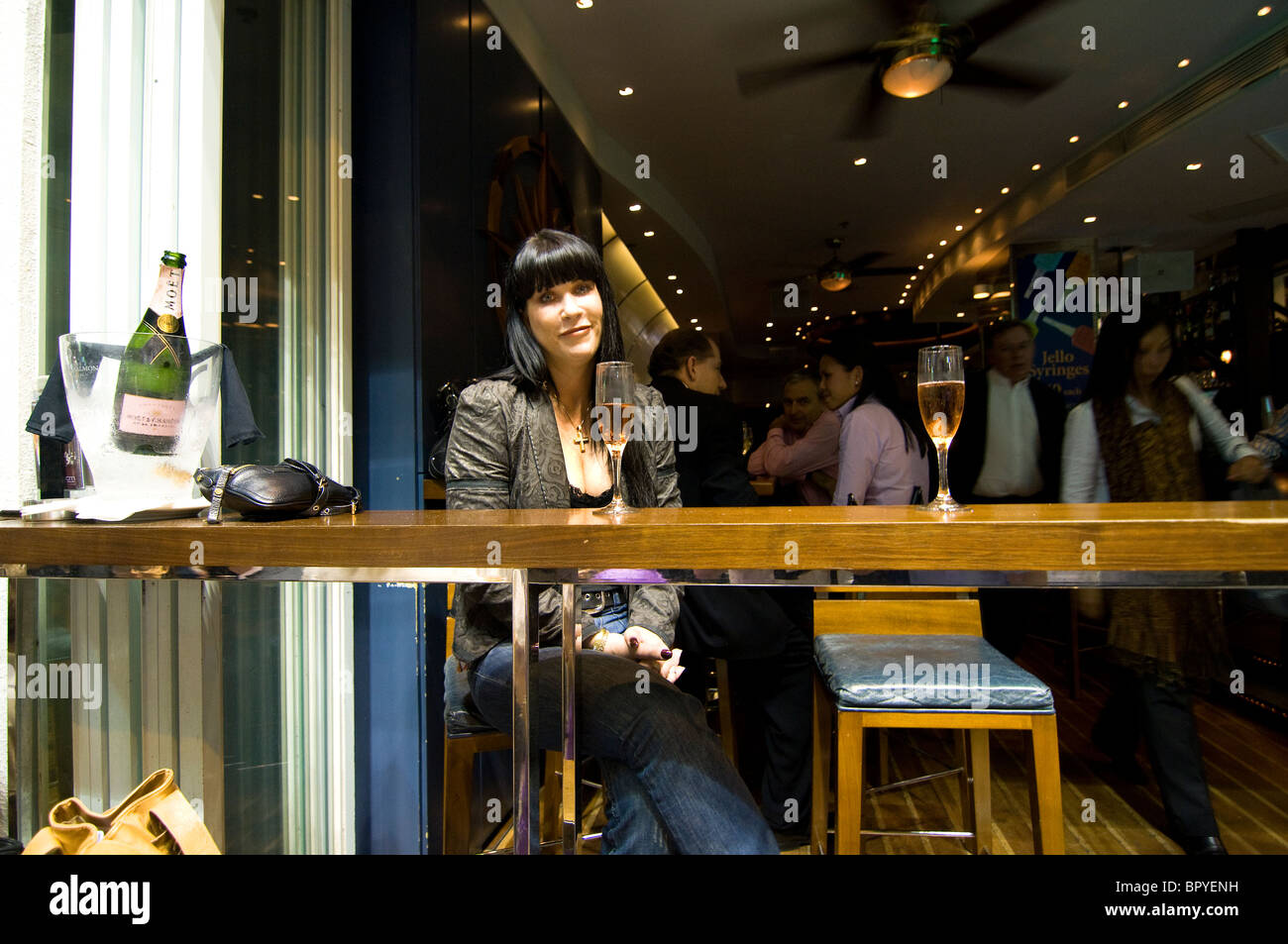 A beauty in one of Lan Kwai Fong bars Stock Photo Alamy