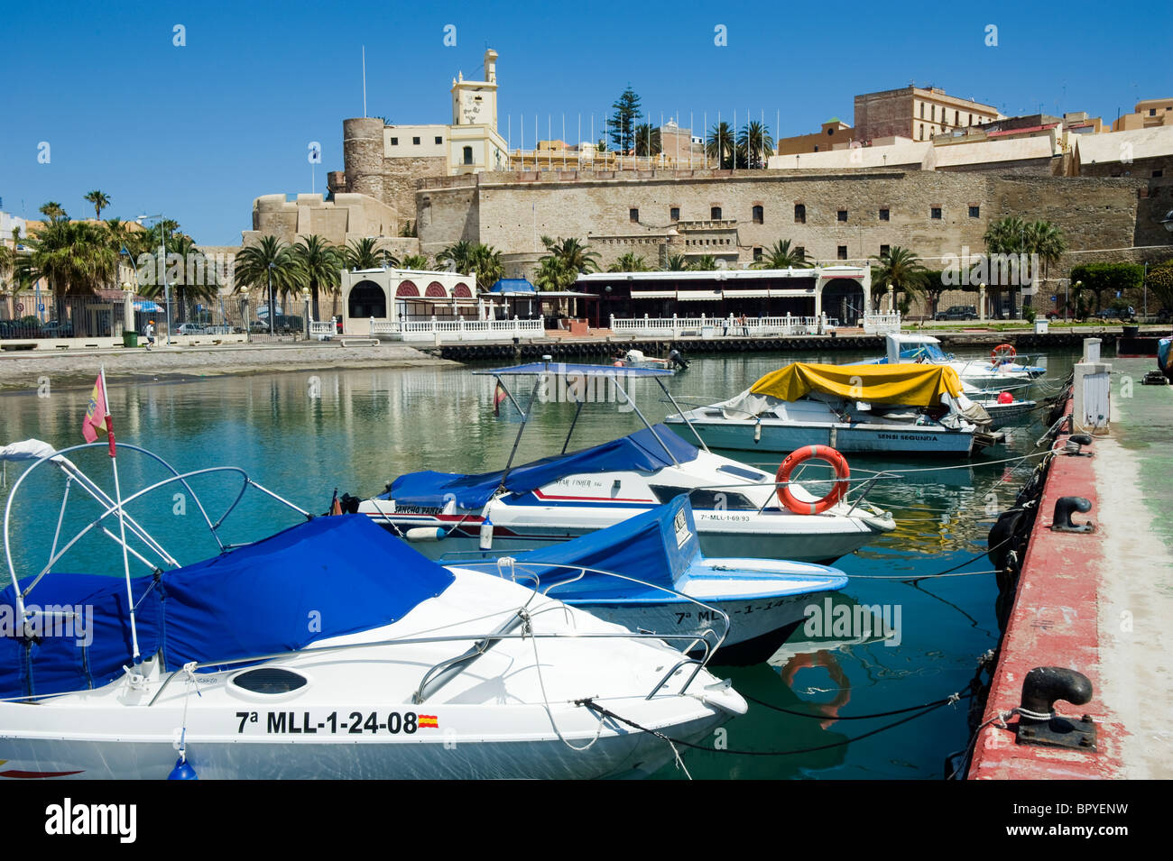 Melilla La Vieja citadel and harbor. Melilla.Spain. Stock Photo