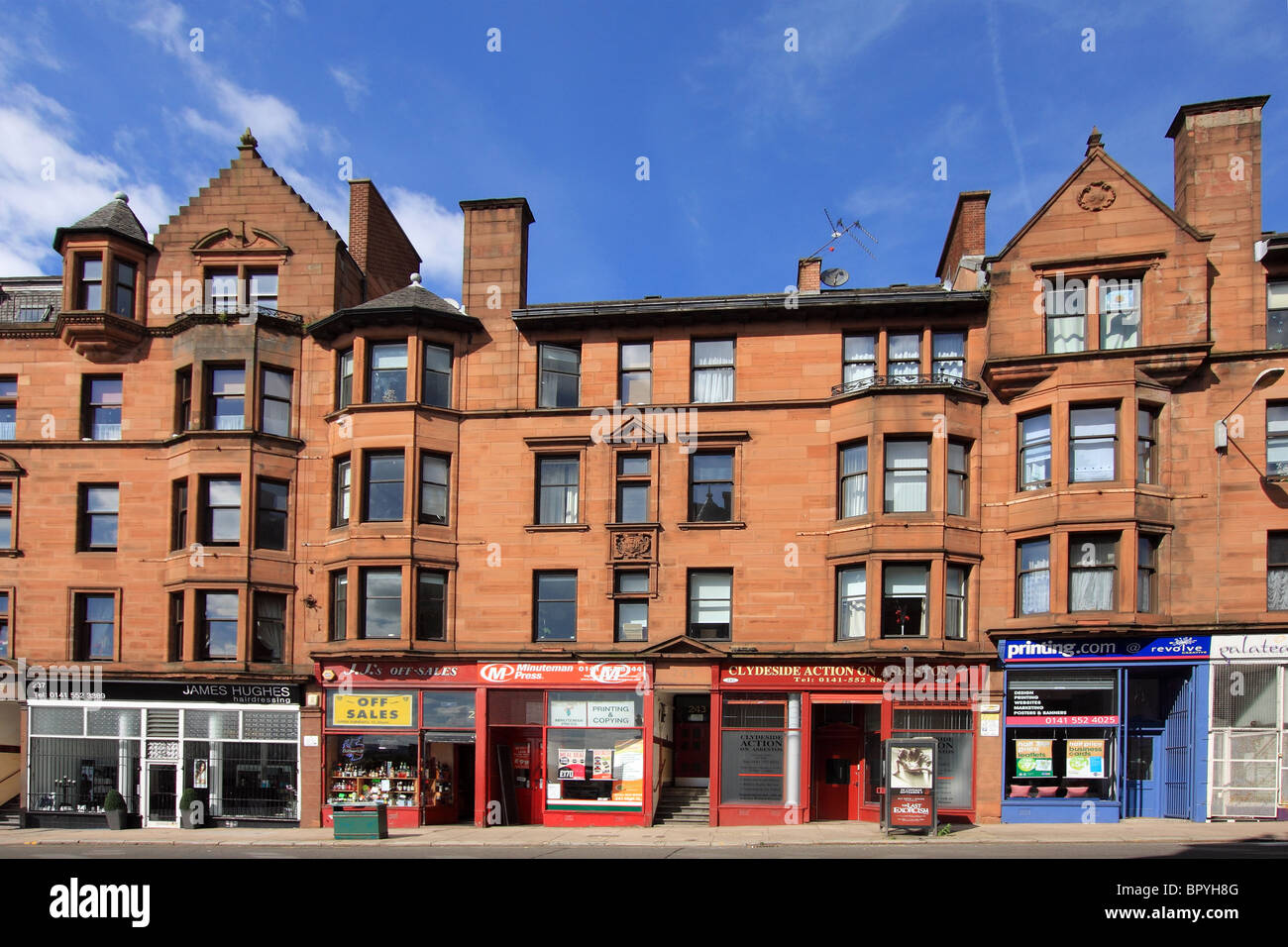 Old, tenement buildings in Glasgow,  High Street, Scotland Stock Photo