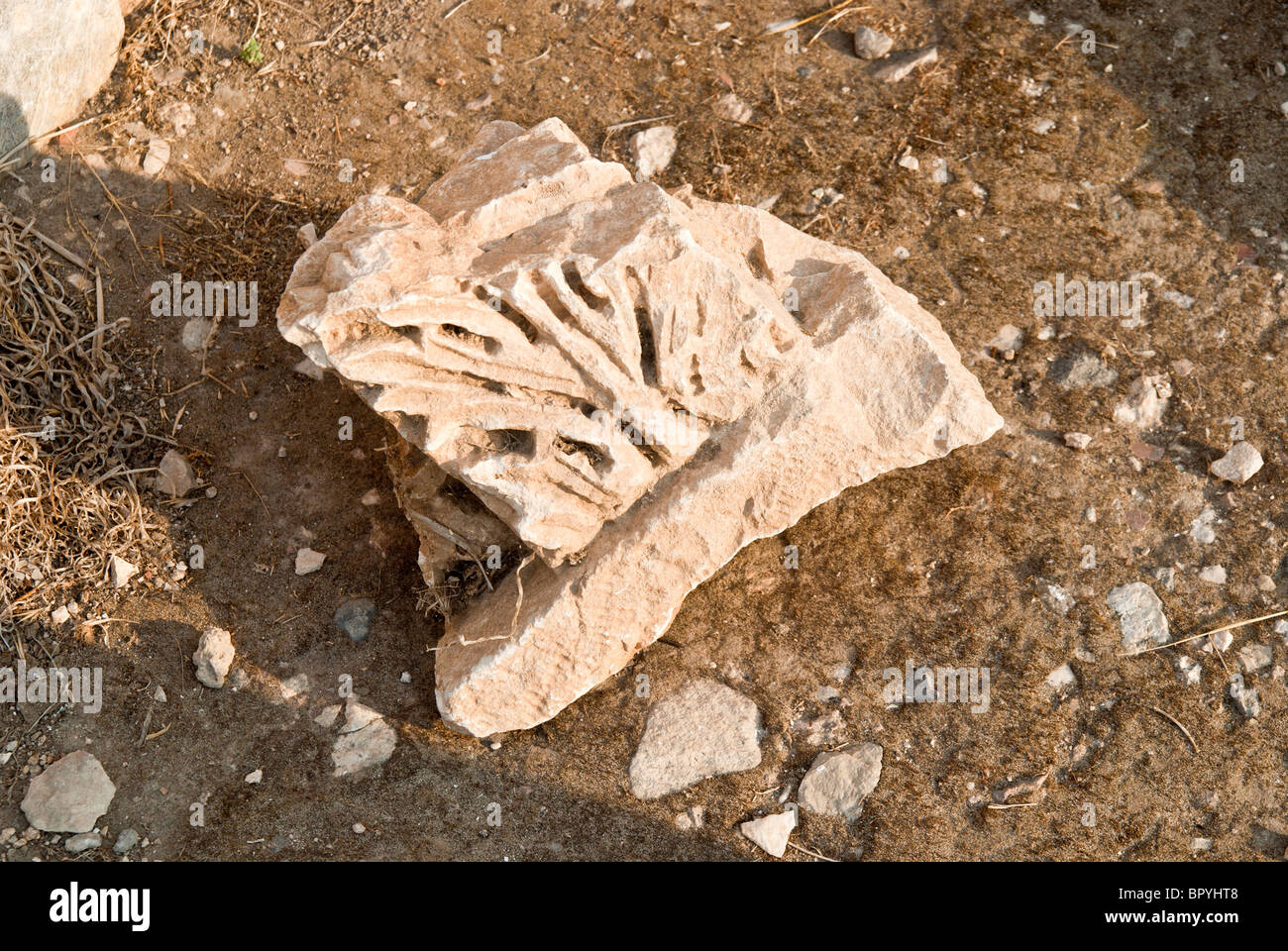 ARCHAEOLOGICAL PIECES FROM ANCIENT GREEKS IN TURKISH TOWN KALKAN Stock Photo