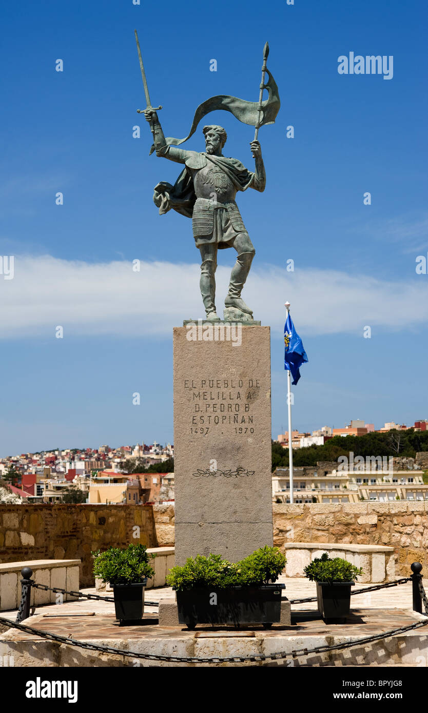 Monument to Pedro Estopiñan conqueror of Melilla . Melilla.Spain. Stock Photo